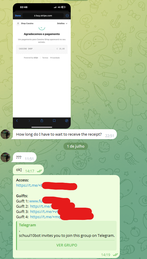 Proof of payment